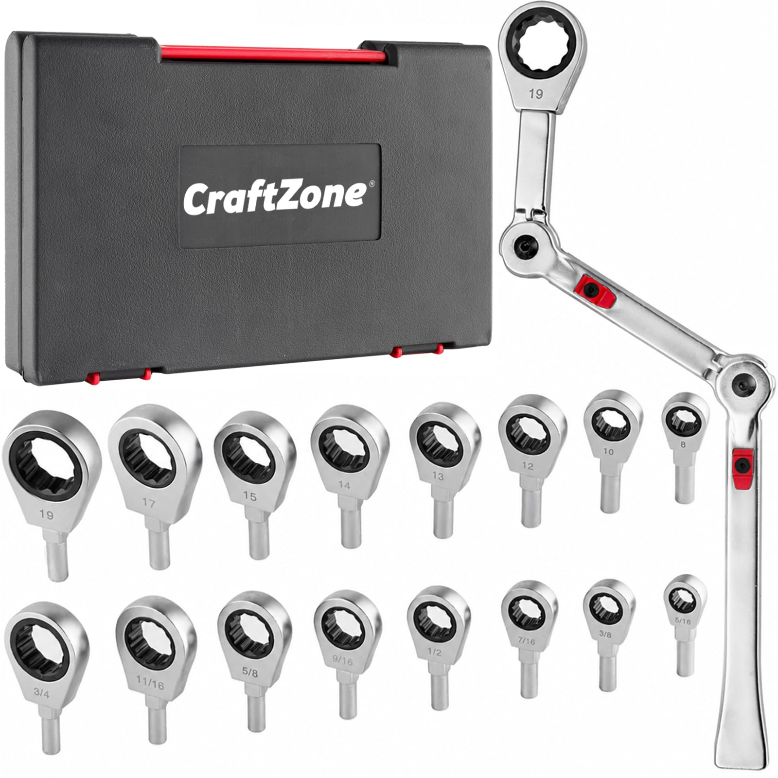 17PC EXTREME ACCESS RATCHETING WRENCH