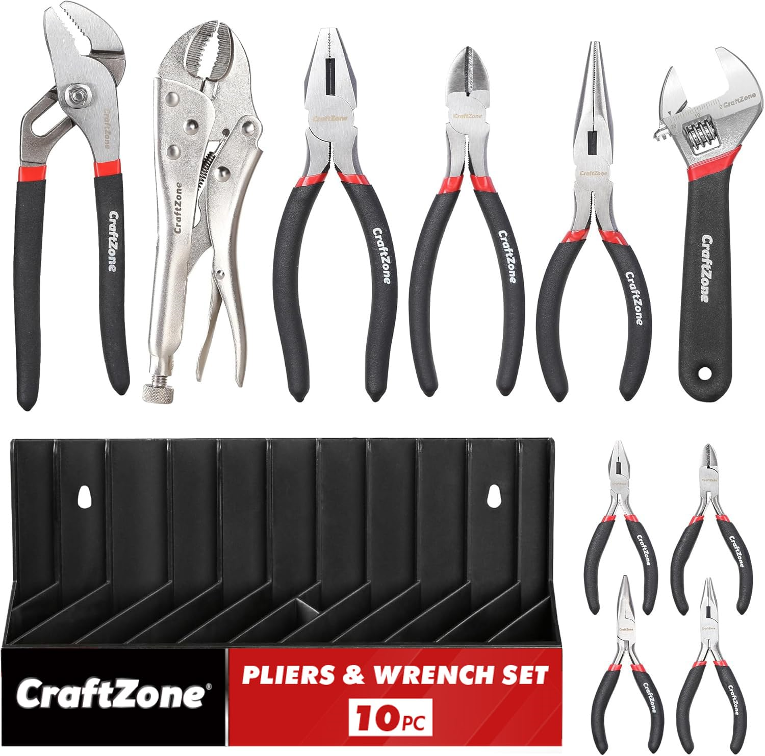 10PC PLIERS SET WITH RACK