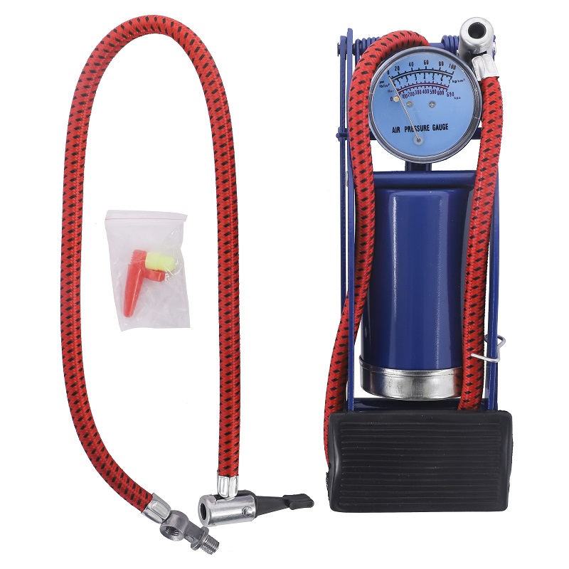 PORTABLE BIKE FOOT PUMP WITH MANOMETER 100PSI AIR PUMP