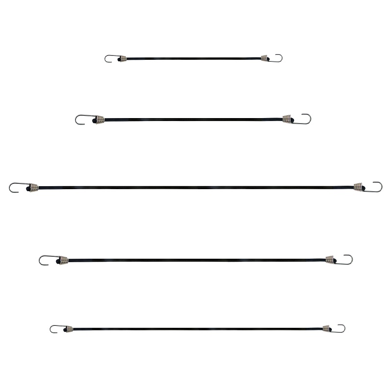 12 Adjustable Tarp Cords w/ Hooks - Clear Heavy Duty Tarp