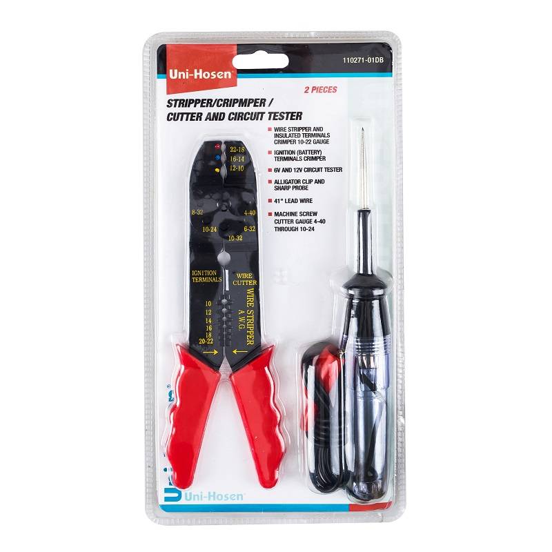 2PC SET STRIPPER/CRIMPER/CUTTER AND CIRCUIT TESTER