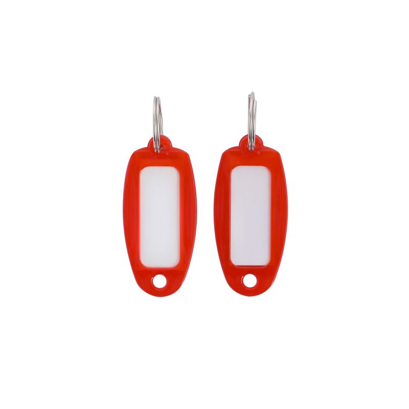 12PC KEY TAG ASSORTED, ASSORTED COLORS, WITH SPLIT RING LABEL WINDOW