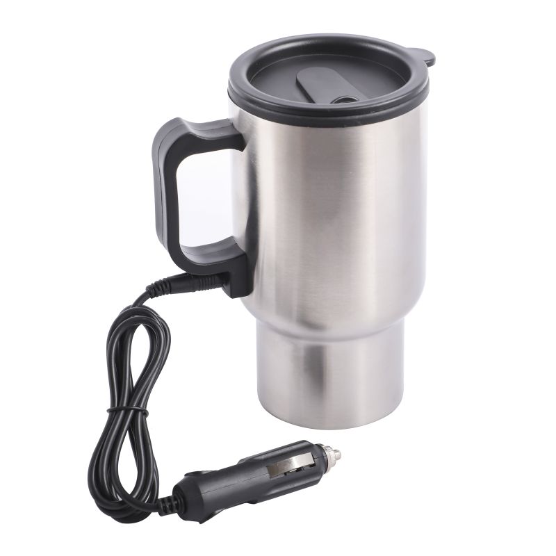 12V HEATED MUG, CIGARETTE LIGHTER, KEEP WATER WARM, ERGNOMIC HANDLE
