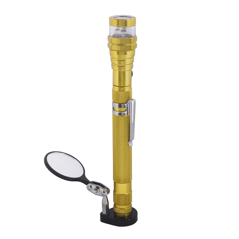 LED TELESCOPING MAGNETIC PICKUP W/ INSPECTION MIRROR
