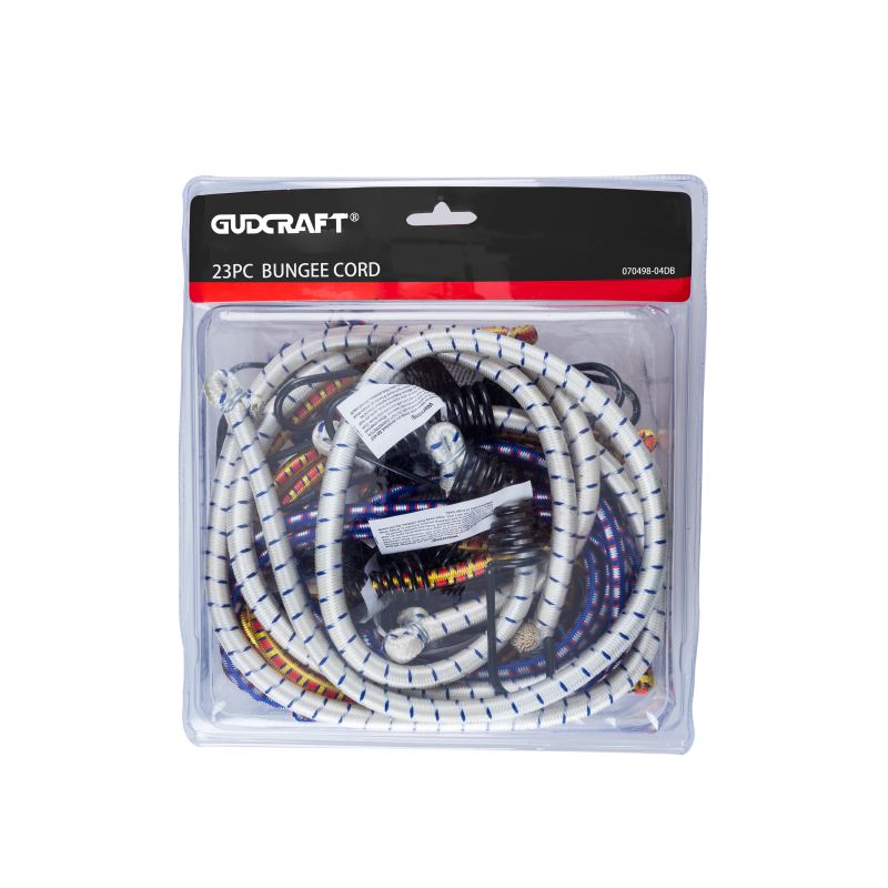 23PC BUNGEE CORD,COLOR CODED BY LENGTH,PROTECTIVE HOOK TIPS