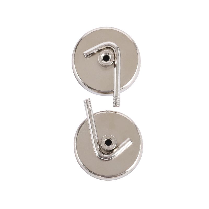 2PC 2&Prime; MAGNETIC HOOKS, DIAMETER:2&Prime;, CAPACITY: 8LBS