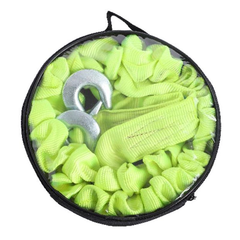 2″*4M TOWING ROPE, ELASTIC, BREAKING STRENGTH:3.2T, 200G HOOKS