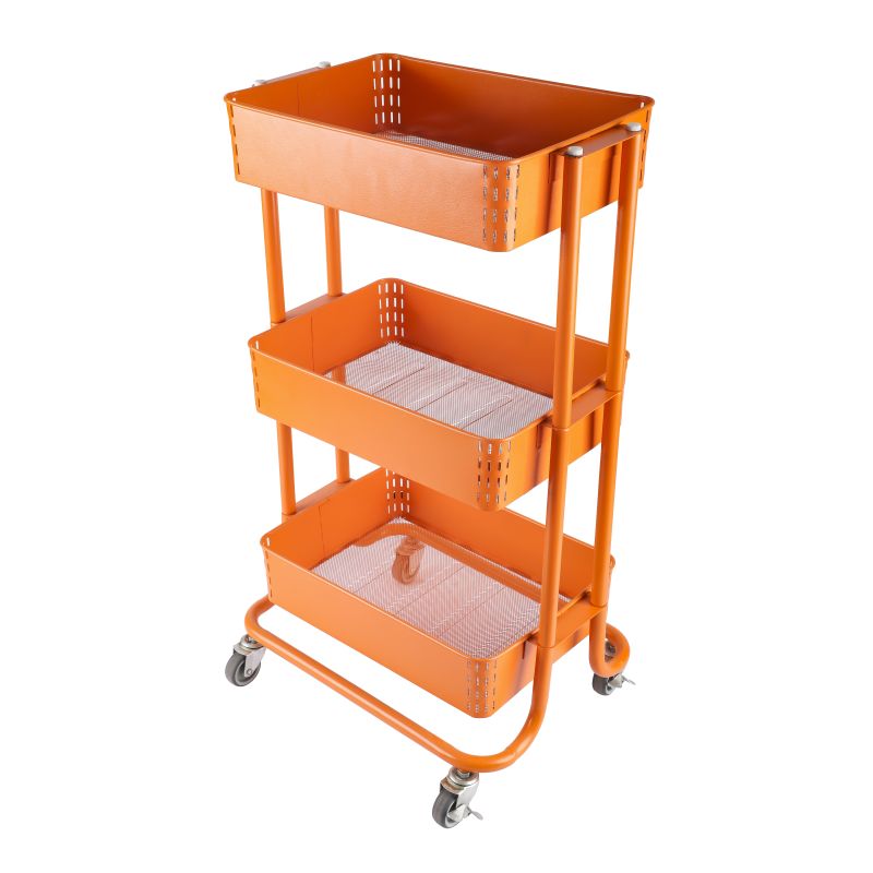 3-LAYER UTILITY CART, WITH LOCKABLE CASTERS, 360&deg;UNIVERSAL WHEELS