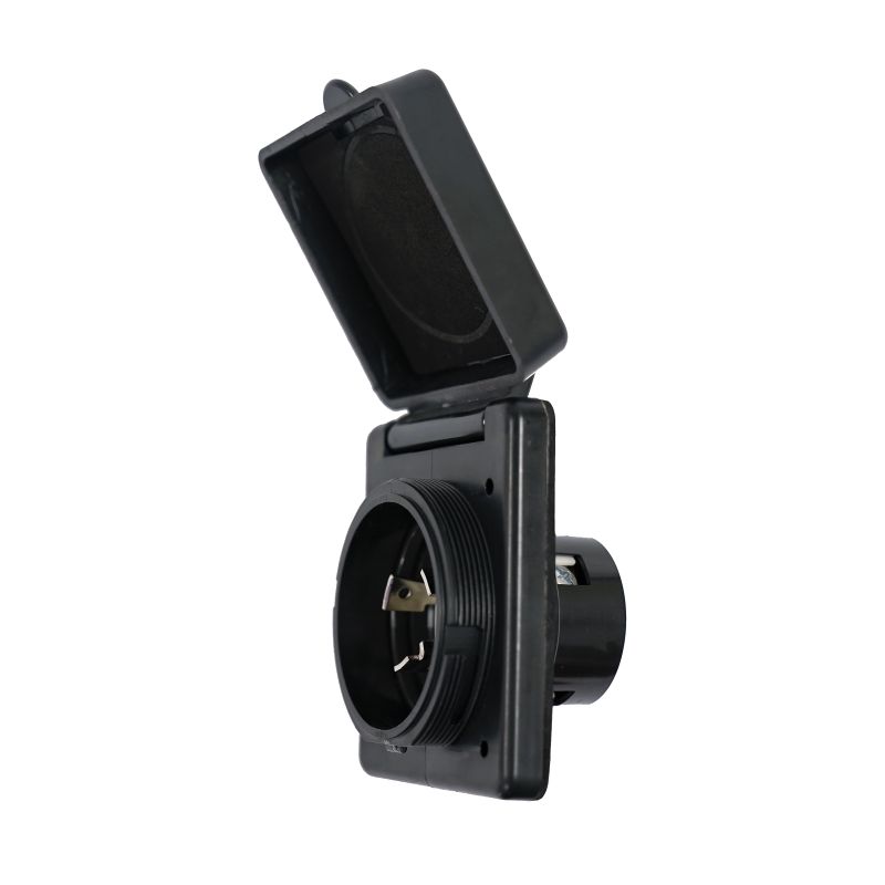 30A RV INLET-BLACK, BLACK & WHITE, ETL APPROVED