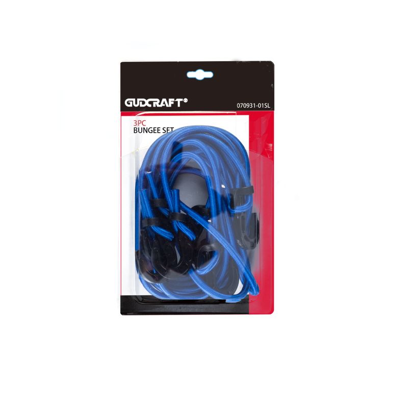 3PC BUNGEE SET,HEAVY DUTY BUNGEE CORDS