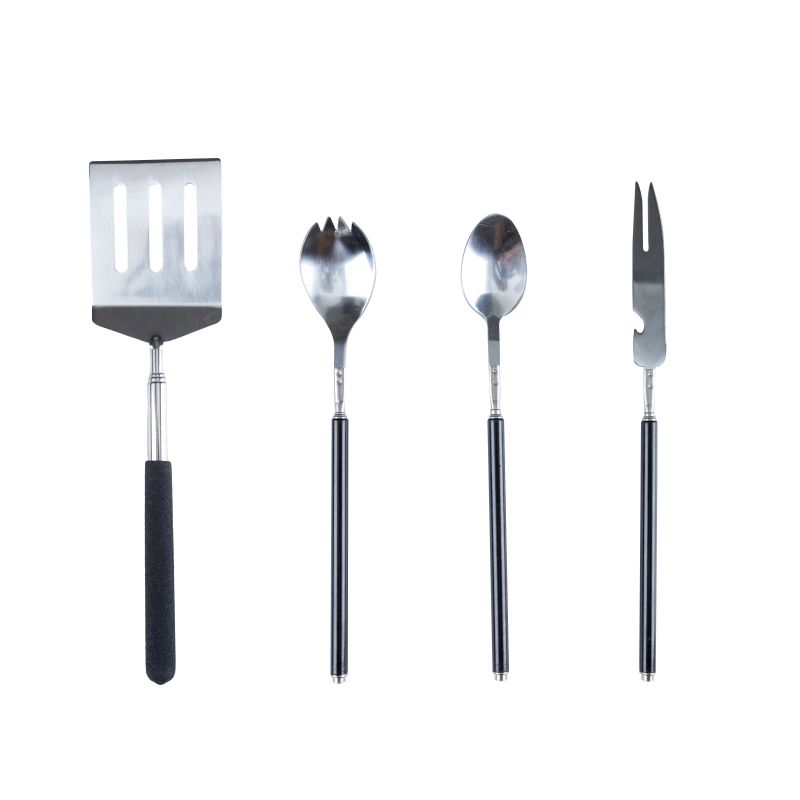 4PC BBQ TOOL SET,TELESCOPIC,STAINLESS STEEL