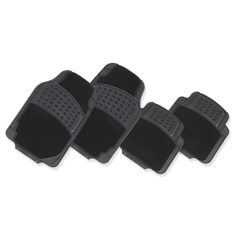 4PC CAR INTERIOR FLOOR MATS,PVC+CARPET,WATERPROOF