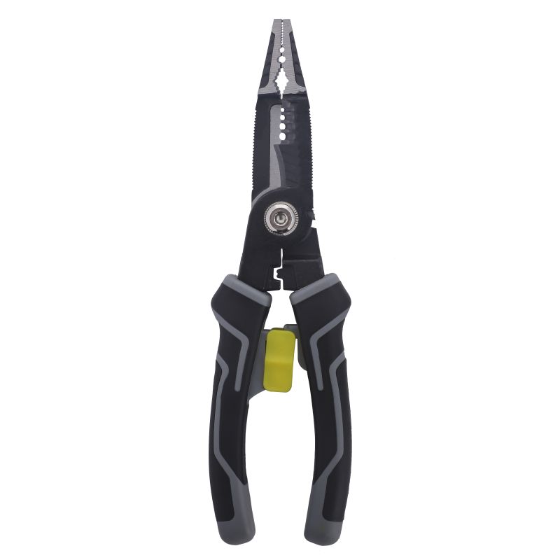 6-IN-1 MULTIFUNCTIONAL ELECTRICIAN PLIERS, 8”, FUNCTION: CLAMPING, STRIPPING, REPAIR, CUTTING, CRIMPING TERMINAL