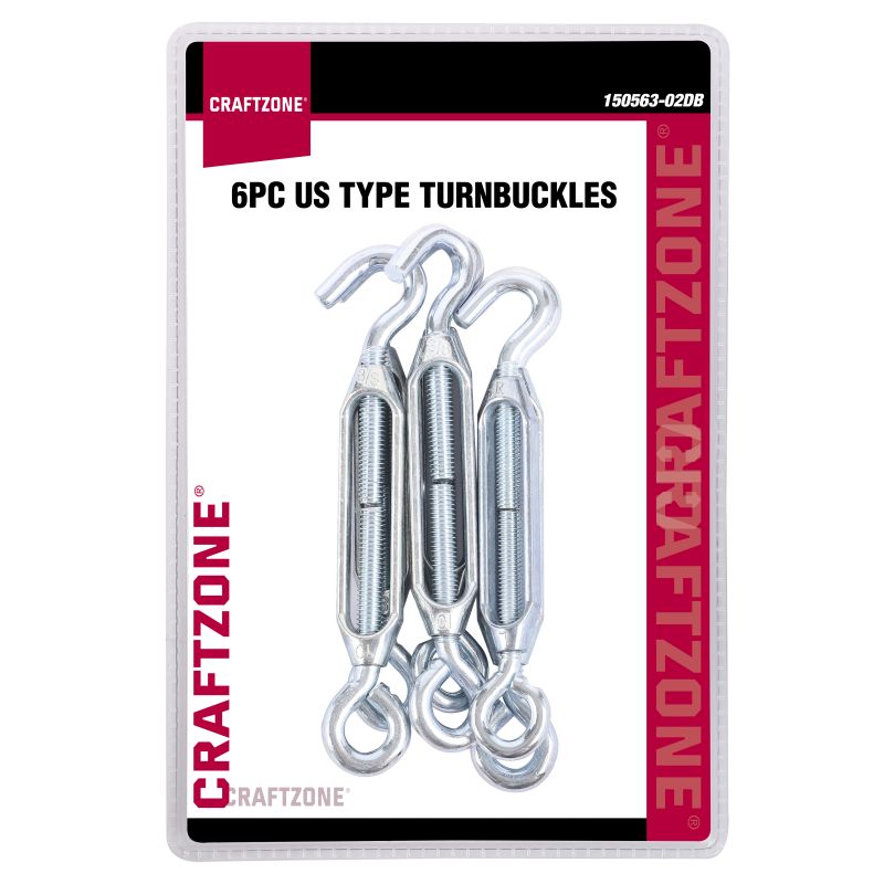 6PC US TYPE TURNBUCKLES, 5/16&rdquo;(150KG) & 3/8&rdquo;(250KG)