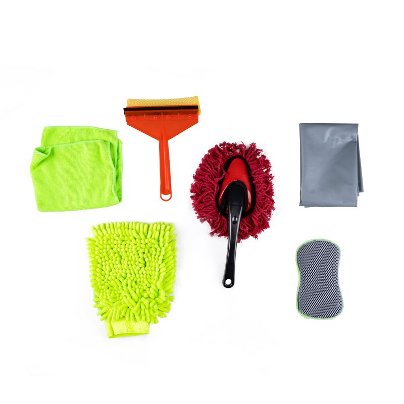 7PC CAR WASH KIT,MICROFIBER,PORTABLE,LIGHTWEIGHT,SNOW SHADE