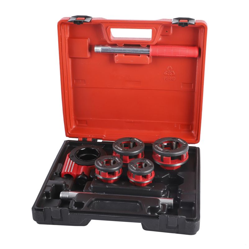 7PC METRIC PIPE THREADING SET, (4)NPT/BSPT, CAST IRON