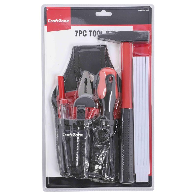 7PC TOOL KIT WITH POCKET, GOOD FOR DIYERS, HOME REPAIRING AND AS A GIFT