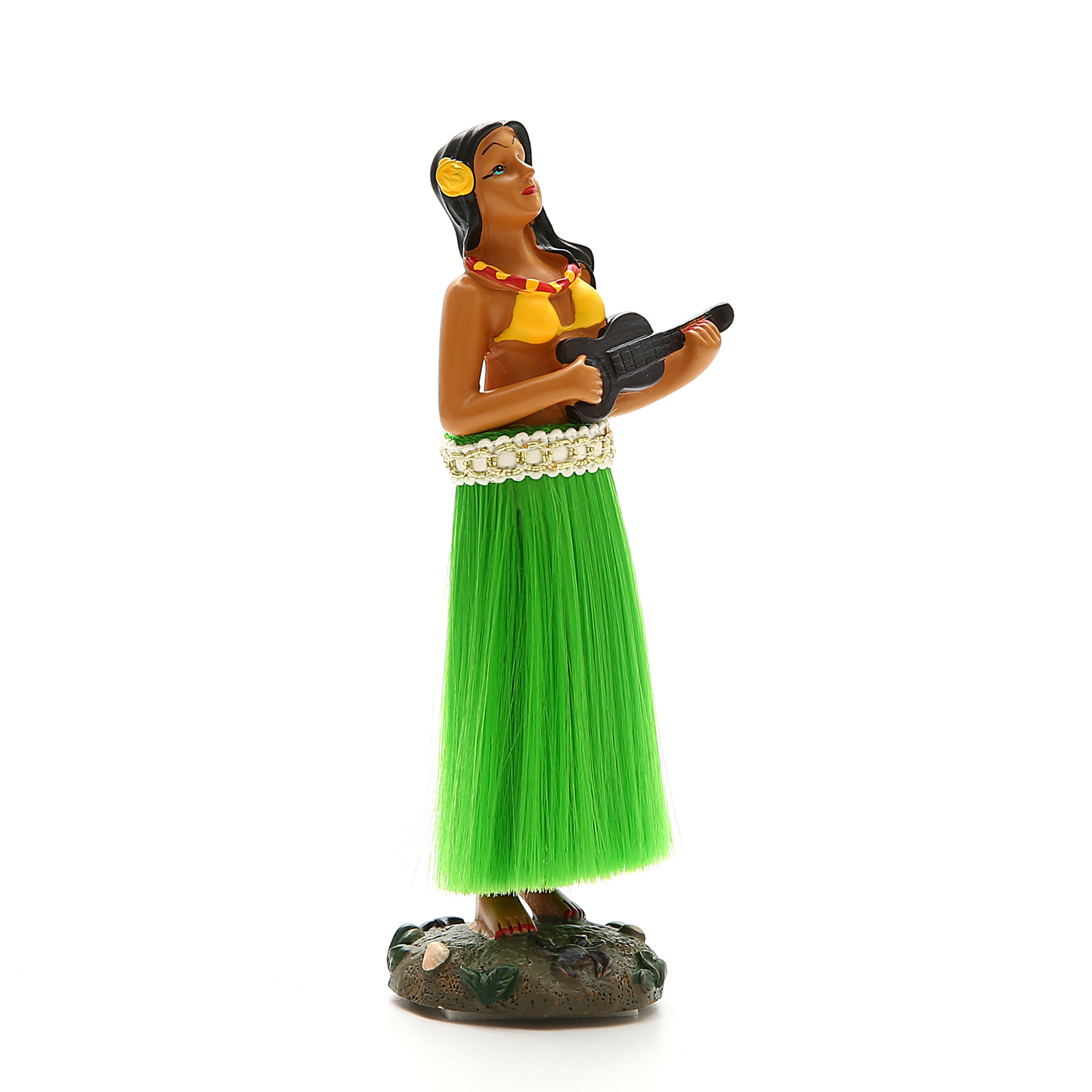 6-INCH AUTOMOTIVE HULA DOLL, BROWN, GREEN, YELLOW, BLACK