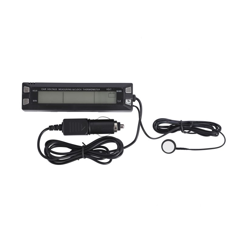 CAR VOLTAGE MEASURING & CLOCK THERMOMETER, 12V/24V FOR CAR