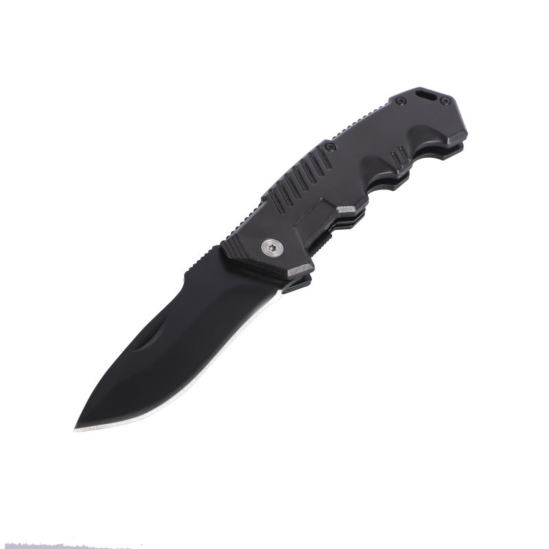 FOLDABLE KNIFE, BLACK-OXIDE FINISH, WITH POCKET CLIP