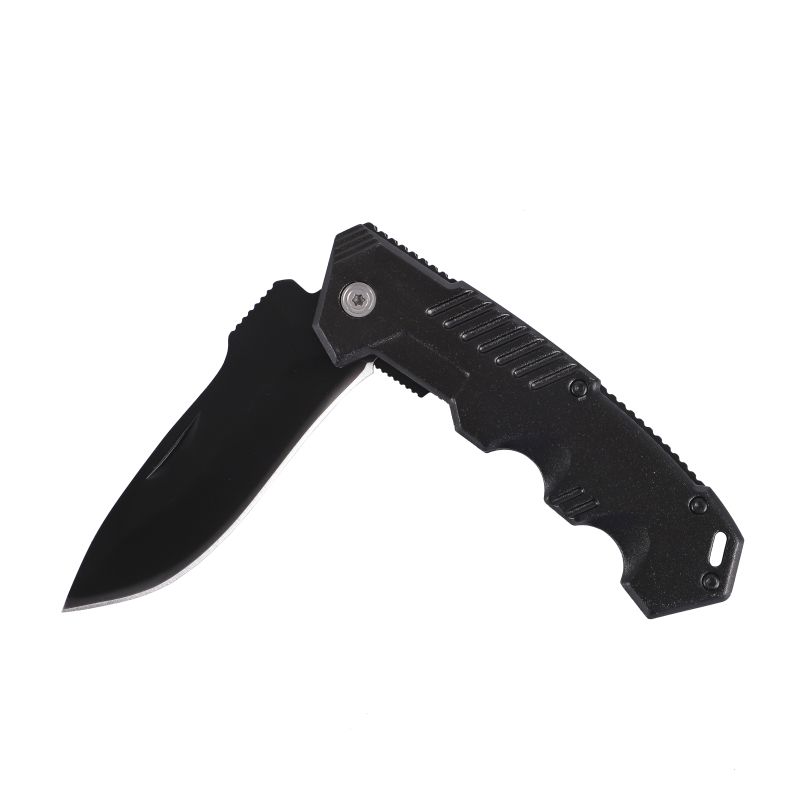 FOLDABLE KNIFE, BLACK-OXIDE FINISH, WITH POCKET CLIP
