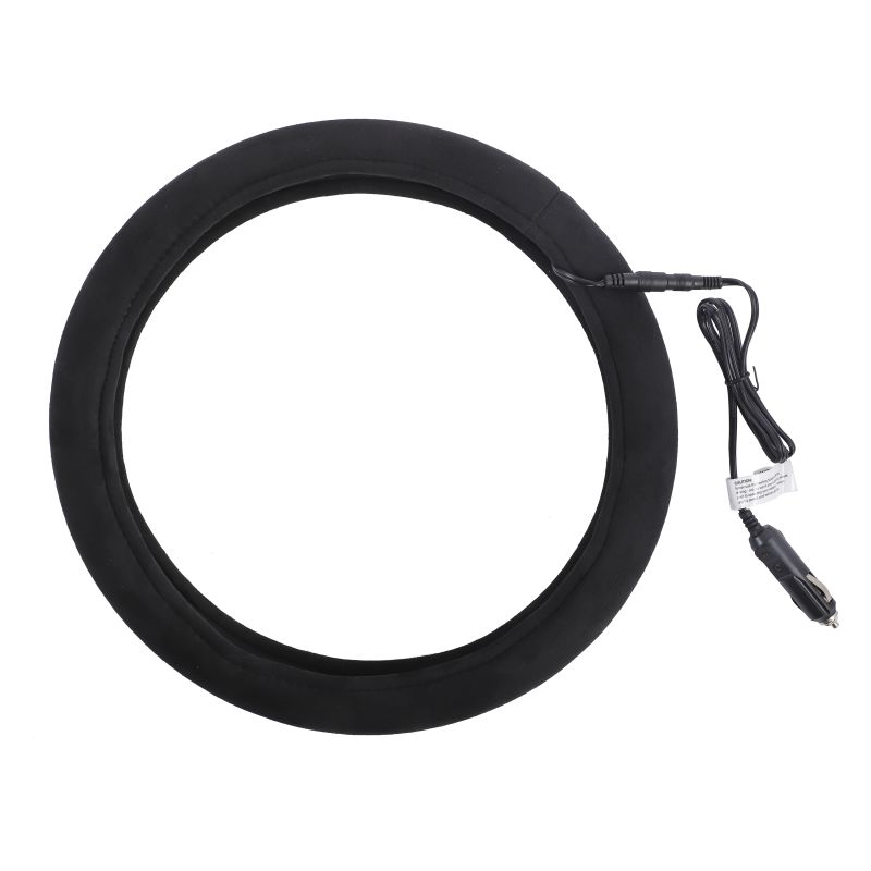 HEATED STEERING WHEEL COVER, DC 12V, 45W, DIA: 38CM, CORD LENGTH: 118CM