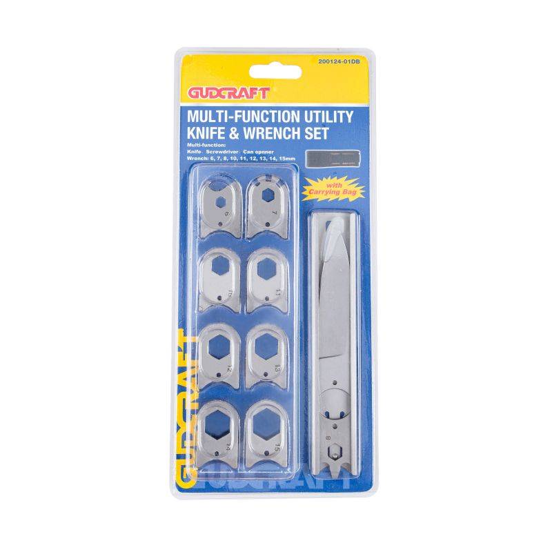 MULTI-FUNCTION UTILITY KNIFE & WRENCH SET,WITH CARRYING BAG
