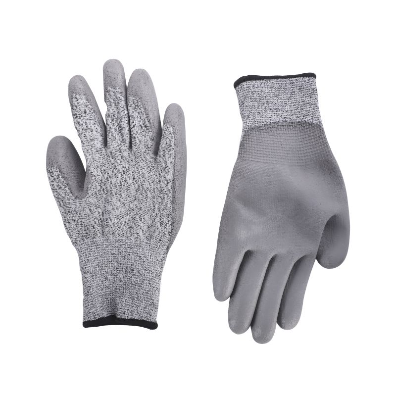 (PU) 5 CUT-PROOF NO SLIP GLOVES, PU COATED PALM
