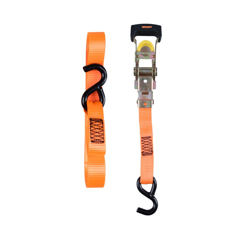 1-1/16&Prime; (27MM) X 12&prime; (3.6M) RATCHET TIE DOWN,RUBBER COATED&rdquo;S&rdquo; HOOKS