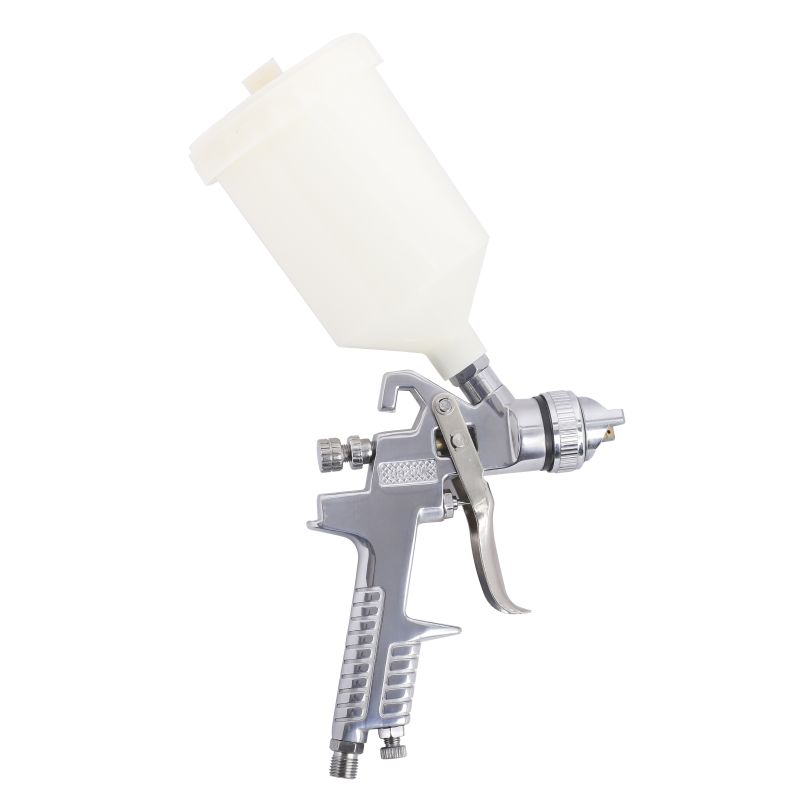 SPRAY GUN, CUP CAPACITY:600ML, OPERATING PRESSURE:20-50PSI, PATTERN WIDTH:190MM, AIR CONSUMPTION:8.8CFM