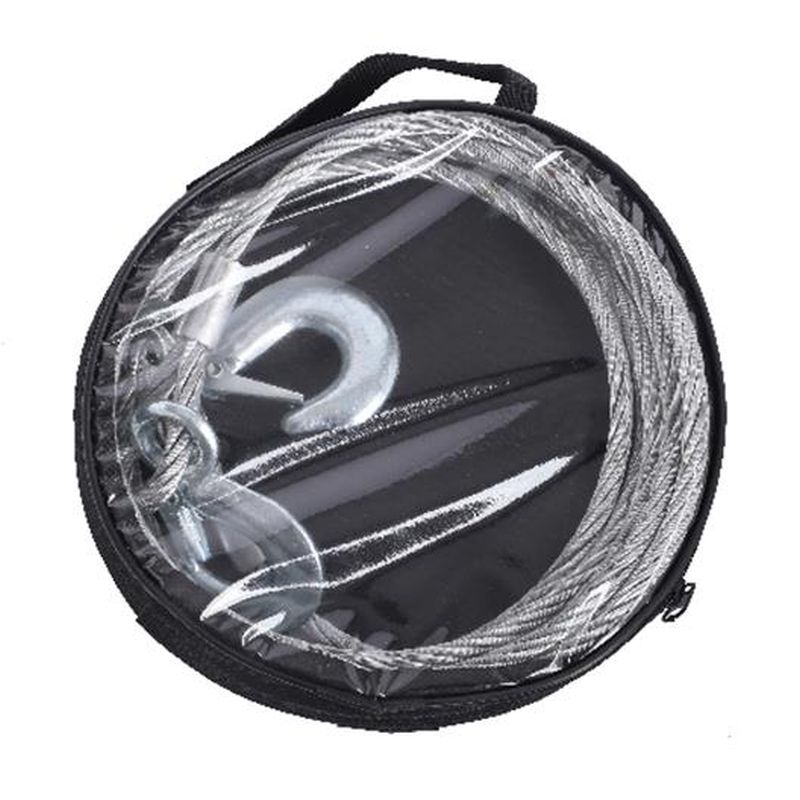 HEAVY DUTY STEEL TOWING ROPE, 6MM*4M/8MM*4M/10MM*4M, BREAKING STRENGTH:1.8T/1.8T/2.5T, 125G/160G/160G HOOKS