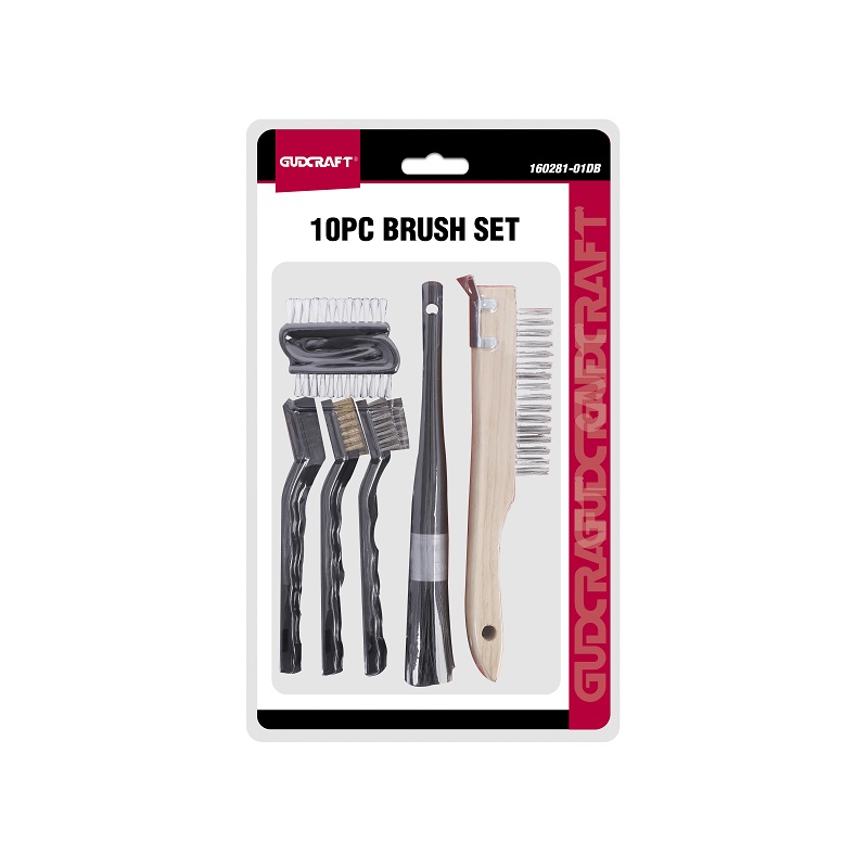 10PC WIRE CLEANING BRUSH SET, STAINLESS STEEL FOR RUST STRIPPER